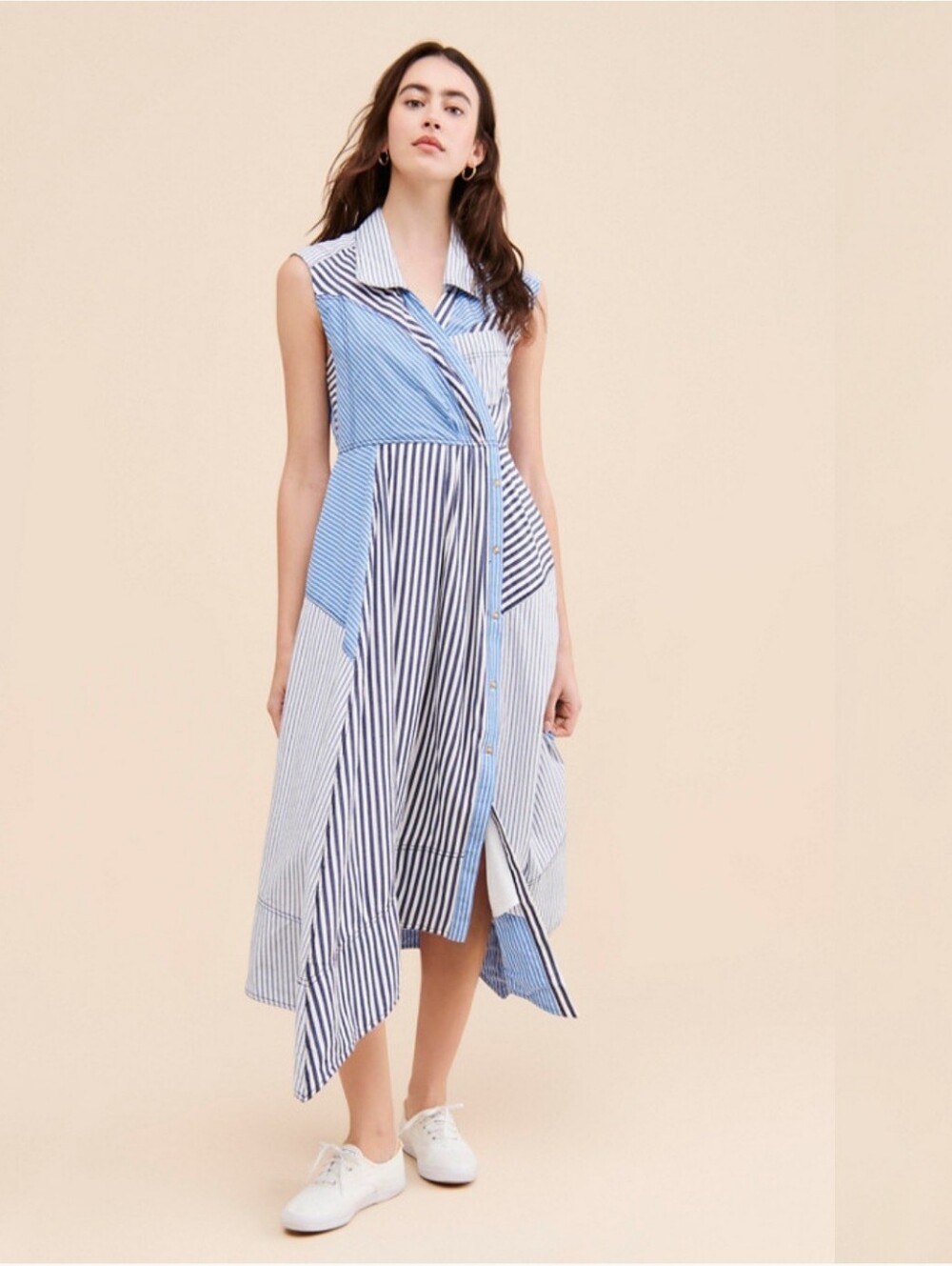 Pilcro Reworked Muscle Midi Dress